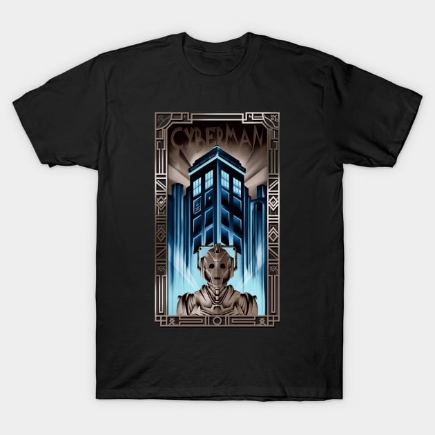 Cyberman in Metropolis T-Shirt by sebasebi